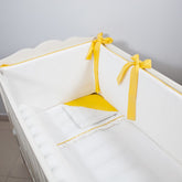 Ekru - Sarı Fırfırlı Bebek Uyku Seti